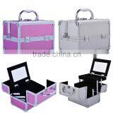 Soozier Professional Mirrored Makeup Artist Cosmetic Travel Mini Case With Pull-Out Trays - Silver thumbnail-6