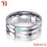 Tungsten Carbide Ring Inlay Abalone Engagement Ring, Fashionable Abalone Rings thumbnail-2