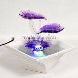 Cascading Glass Leaves Water Fountain for Tabletop thumbnail-1