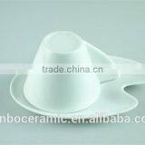 White Stock Cafe Cup and Saucer, Mini Coffee Cup and Saucers With Spoon Factory Cheap Price thumbnail-5