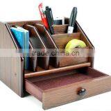 High Quality With Drawer Multi-Function Wood Pen Holder thumbnail-3