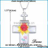 Women Dry Flowers Plant Terrarium Glass Pressed Flower Necklace thumbnail-3