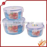 Food grade plastic container with divider