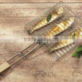 Wooden Handel Barbecue Holder /BBQ Tools/Grilled Fish Clip thumbnail-1
