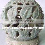 Soap Stone Decorative Tealight Candle Holders ~ Carved Soapstone Tea Light Candle Holder ~ T-Light Candle Lantern thumbnail-1