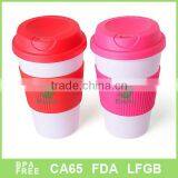 BPA Free 16OZ PP Plastic Coffee Mug With Silicone Grip thumbnail-1