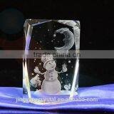 3d laser engraved crystal christmas ornaments 2016