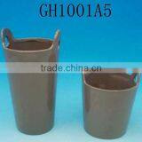 Brown Glazed Ceramic Garden Planter