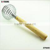 37045 Stainless Steel Spring Coil Whisk With Wooden Handle thumbnail-1