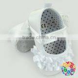 Fabric Ruffle Soft Touch Baby Shoes/Baby Girls Prewalker Shoes/In Stock Girls Soft Shoes thumbnail-2