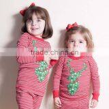 2016 Winter Children's Christmas Boys and Girls Striped Pajama Set Baby Toddler Christmas Pajamas HSP9547 thumbnail-1