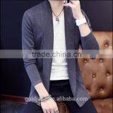 Mens V Neck Long Sleeve Cardigan 100%cotton Latest Designs for Men Knitted Sweater thumbnail-1