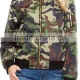 Guangzhou Women Clothes Latest Design Jacket Satin Jungle Print Bomber Jacket thumbnail-1