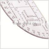 Chinese Custom 6 Inch Half Moon 360 Degree Plastic Protractor, Transparent High Quality Protractor for Military Training # KMP-1 thumbnail-2