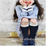 Fashionable Knitted Frock Long Sleeve Plain Clothing Little Girl Princess Dresses Wholesale New Design Kids Baby Girls Dress thumbnail-3