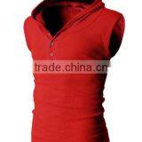 OEM New Design Cotton Plain Mens Custom Sleeveless Pullover Hoodie thumbnail-4