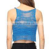 Blue Slim-fit Sleeveless Summer Sexy Women Vest thumbnail-3