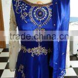 Beautiful Flowers Floor Length Muslin Wedding Evening Dress With Cloak thumbnail-3