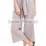2017 OEM Women Tie Sash High Waist Fully Lined Pants thumbnail-2