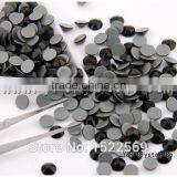 2058HFSS20 1440pcs Round Shape Jet Color Flatback Crystal Glue Base Loose Hot Fix Rhinestones Iron on Stones Clothing Accessorie thumbnail-2