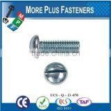 Made in Taiwan Aluminum Stainless Steel Zinc Plated Round Head Slotted Drive Machine Screw thumbnail-6