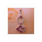 Sell Double Heart Dangling Belly Ring thumbnail-1