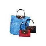 Blue / Black Polyester Foldable Shopping Bags,  Eco-friendly Heat-transfer Printed Bag