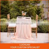 Modern Style Fancy Blush Color Round Wedding Table Overlays