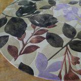 Magenta Color Round Rug for Cigar Room thumbnail-4