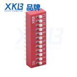High temperature resistant 12-digit Red toggle type 2.54mm pitch vertical dip switch