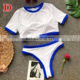 Knot Crop Top Bikini 2019 Leopard Swimwear Women Bathers Yellow Brazilian Swimsuit Female T-shirt Thong Bikini Sexy Swimming New thumbnail-5