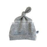 Ribbed Fabric Newborn Baby Knotted Winter Hat thumbnail-4