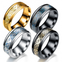 Colored Silver Foil Tungsten Gold Ring thumbnail-2