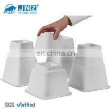 JNZ High Quality White Black Stackable Square Bed Risers Plastic Bed Raiser for Furniture Feet