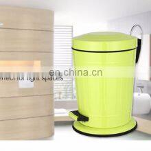 Embossed Yellow Garbage Waste Bin Set With Toilet Brush Stainless Steel Waste Bin Bathroom Sets for Household Cleaning thumbnail-3