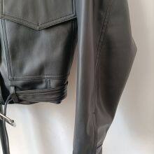 Spring/autumn Stand Collar Women' Handsome Eco Leather Motorcycle Biker Jacket thumbnail-3
