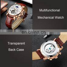 KINYUED J025 Men's Mechanical Watch Leather Belt Automatic Calendar Auto Date Luxury Men Watches thumbnail-3