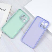 Popular New Solid Color Simple Round Fine Hole Ring Bracket Silicone Cell Phone Waterproof Cases For Iphone 7 8P Xr13 14 Pro Max thumbnail-5