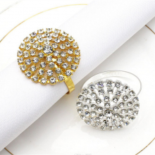 Gold Silver Crystal Rhinestone Napkin Rings Holder for Mother's Day thumbnail-1