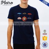 Custom Wholesale Mens O-neck Navy Printed T Shirts