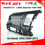 Wecaro android 4.4.4 car dvd Direct factory for civic double din Steering Wheel Control right hand drive 2006 - 2011