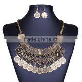 Latest American and European Fashion Exquisite Antique Coin Pendnat Necklaces Set thumbnail-3
