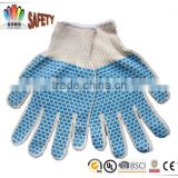 FTSAFETY natural white cotton knit working gloves with double-sided PVC dots