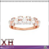 Rose Gold Plated Sterling Silver Sparkling Cubic Zirconia Vintage Ring