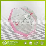 HOT 21''*8k pink biding transparent POE umbrella