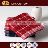 100% Cotton Yarn Dyed Dark Color Squares Jacquard Luxury Face Towel Wholesale