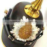 German Pickelhaube Leather Helmet With Leather Strip thumbnail-1