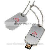 Promotional Gift Custom Laser Engraving Logo Metallic Material 4GB Dog Tag Shape Usb Flash Drive Memory Stick