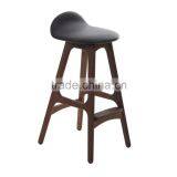 Solid Wood Design Bar Stool Leisure Beach Wood Bar Chair With Soft Mat thumbnail-1
