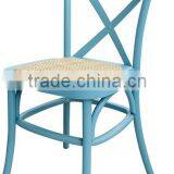 Stackable Factory Direct Resin Cross Back Chair With Metal Core Piping Resin Restaurant Dining Chair thumbnail-1